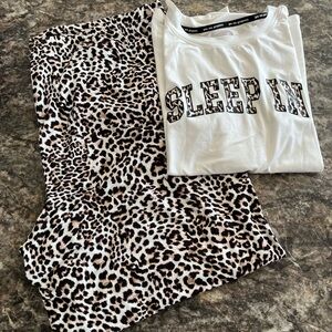 Women's Leopard Print Pajama Set